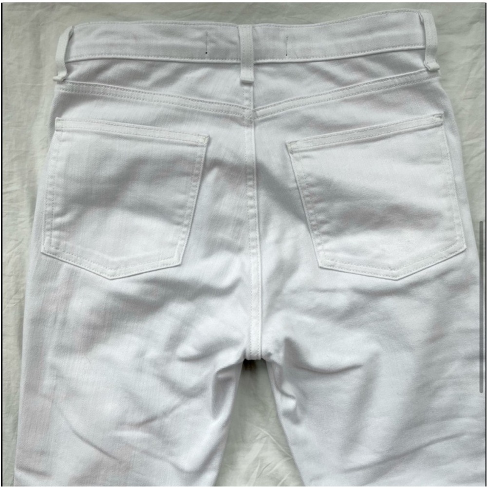 $250 VERONICA BEARD “Carly” White-Denim Raw-Edge Cropped Ankle Jeans, Size 26 - Picture 4 of 5